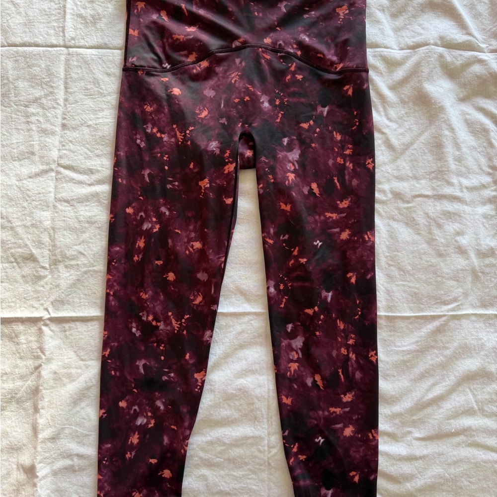 SPANX Women’s Leggings in Maroon and Orange Print